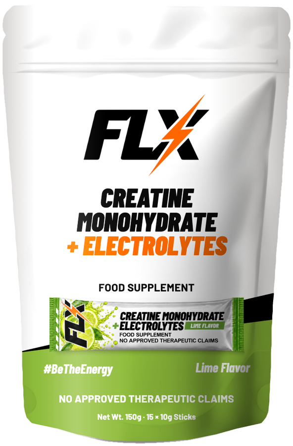 FLX Creatine + Electrolytes Lime Flavor pouch — 15 sachets